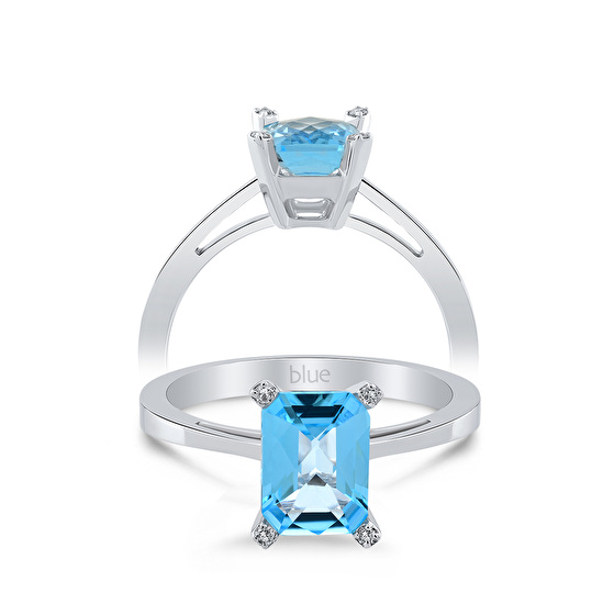 Blaue Topas Diamantring
