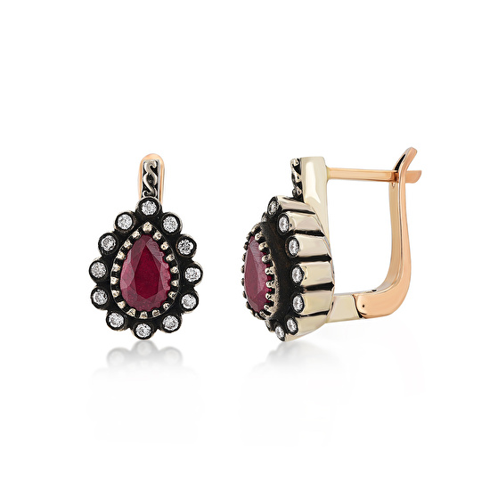 Rose Cut Smaragd Ohrring