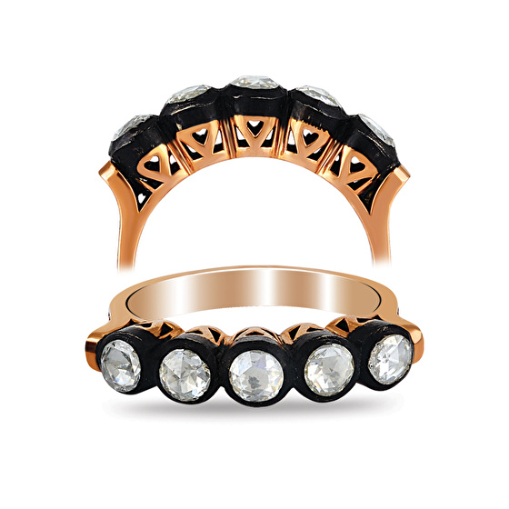 Rose Cut Fünfstein Diamantring