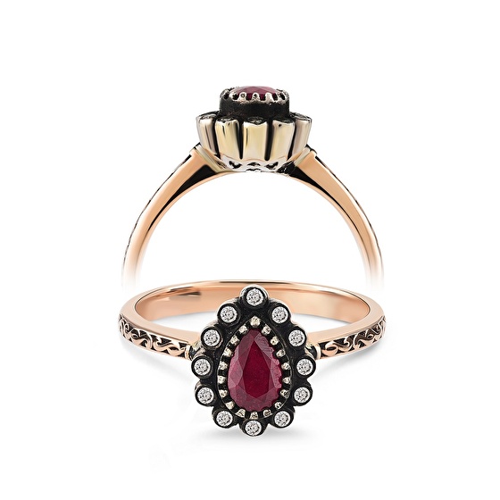 Smaragd Rose Cut Diamantring