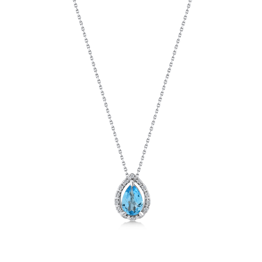 Blauer Topas Diamant Halskette