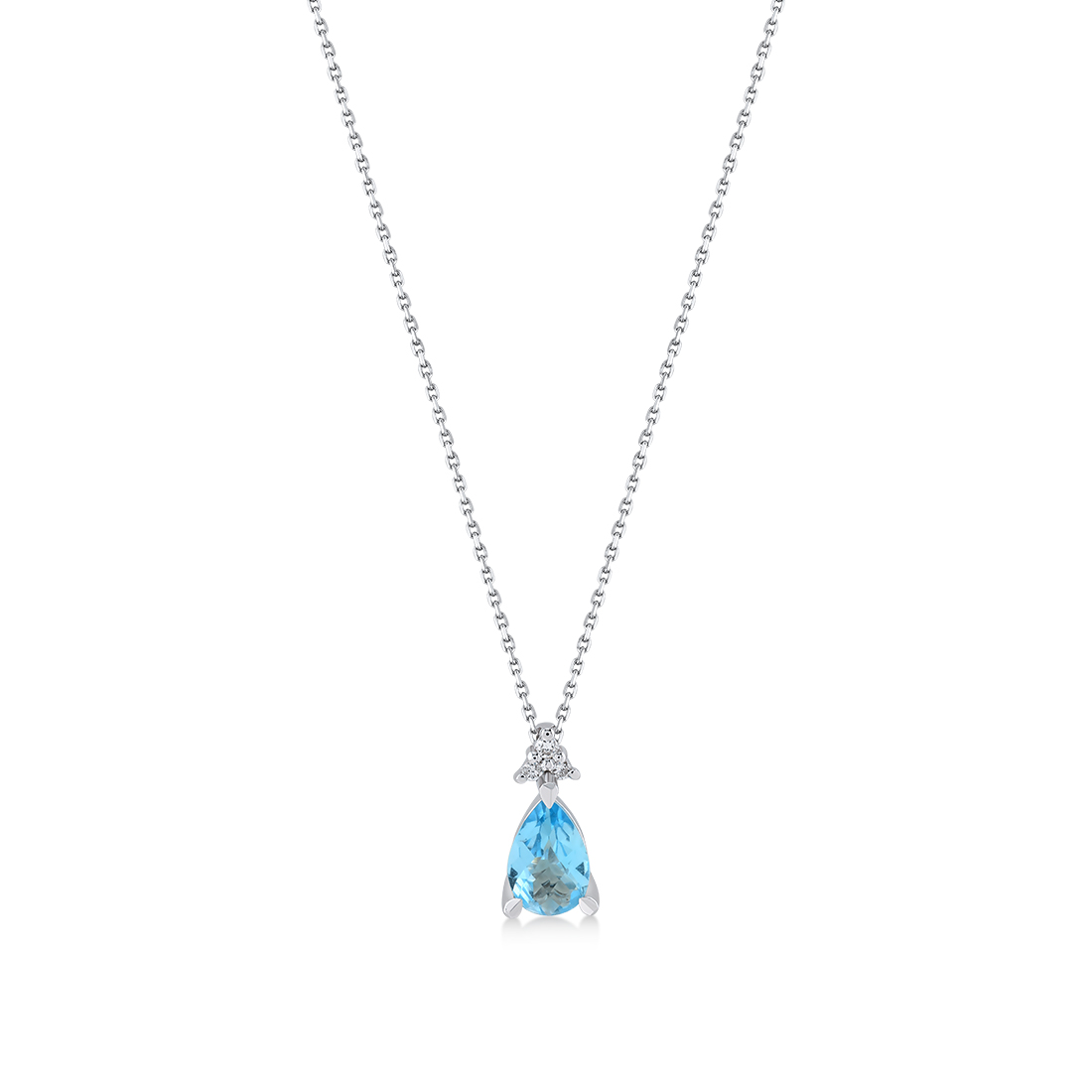 Blauer Topas Diamant Halskette