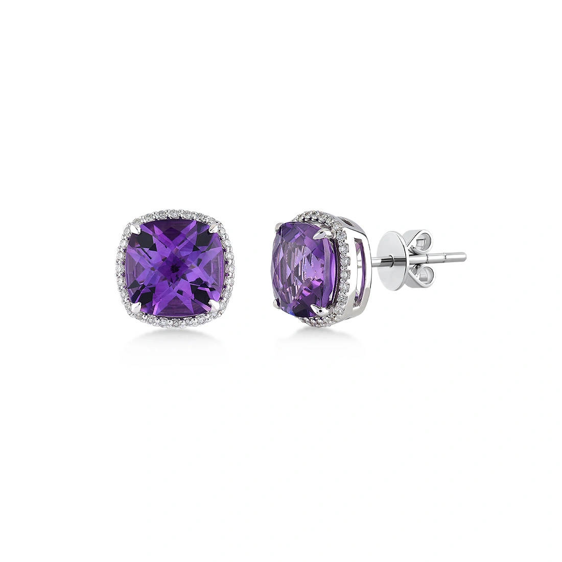 Amethyst Diamant Ohrstecker