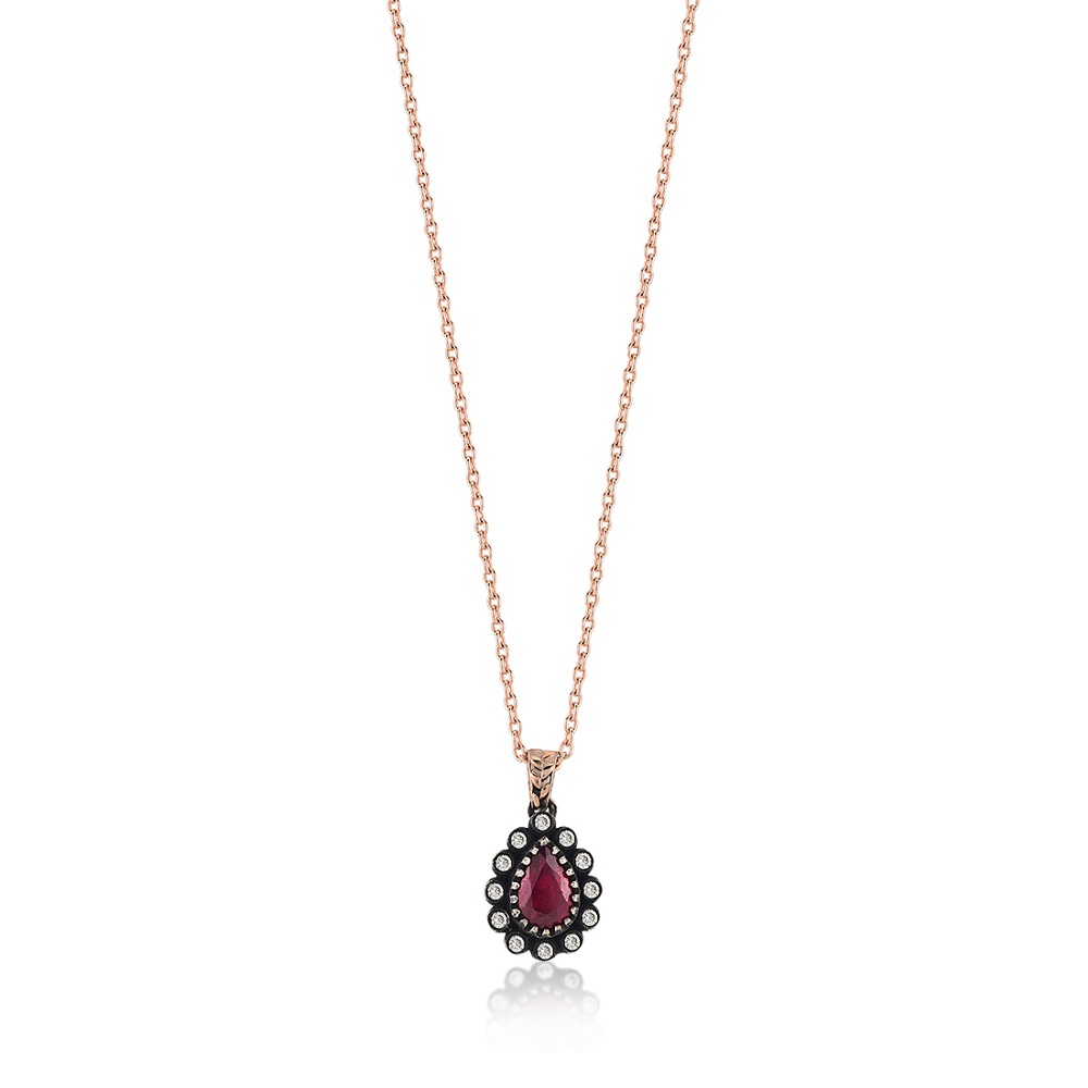 Smaragd Rose Cut Diamant Halskette